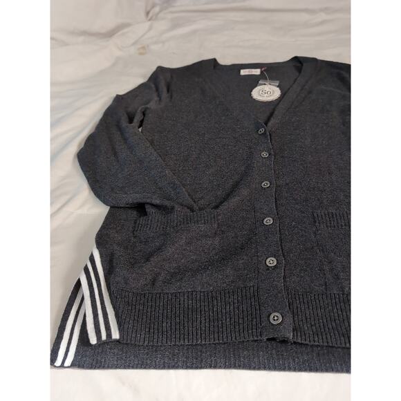 SO Varsity Cardigan Gray Marl Women’s M — Preppy Heritage Knit Sweater NWT - Picture 4 of 7